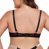 3 Pcs Women's Bra Elegant Retro Lace Sheer Unpadded Sexy Lingerie BH Tops Flower knitting Brassiere Underwire Plus Size Bras