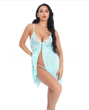 Toucheart Sexy Lingerie Set Women's Lace Nightgown Mesh See-through Suspender Dress Lace Patchwork Sexy Ultra Thin Pajama Set