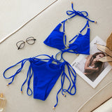 2026 Two Pieces Bathing Suit Halter Brazilian Thong Biquini Women Sexy Swimsuit Lace-Up Beachwear Female Summer Bikini Sets