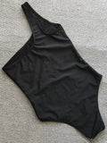 Splicing Mesh See Through One Shoulder Female Swimwear One Piece Swimsuit Women High Cut Monokini Mesh Bathing Suit Swim Lady