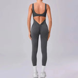 Seamless Yoga Jumpsuits Sports Fitness Hip-lifting Hollow Beauty Back One-piece Workout Running Gym Leggings Bodysuits for Women