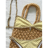 S - XL Polka Dot Bikini Female Swimsuit Women Swimwear Two-Pieces Bikini Set Padded High Leg Cut Bather Bathing Suit Swim V8181