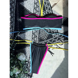 Splicing Wrap Around Bandage Halter Bikini Female Swimsuit Women Swimwear Two-Pieces Bikini Set Bather Bathing Suit Swim V3882