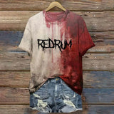 Halloween Bloody Shirt For Women Funny O Neck Short Sleeve Halloween Blood Clothes Gift Blood Short Sleeve Sports Shirts