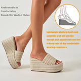 Wedge Sandals for Women Espadrilles Platform Sandals Summer High Heels Slides Outdoor Beach Slippers Slip on Dress Mules Shoes