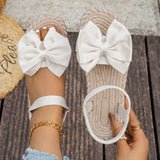 Flat Sandals Fashion Beach Slippers Outdoor Bow Tie Flat Shoes Home Women Anti-slip Trend Sandals Lightweight Sandals