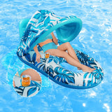 Summer Inflatable Floating Lounger Mattress With Sunshade For Pool