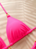 Halter Triangle String Bikinis 2026 Women Sexy Swimsuit Solid Stars Swimwear Female Bathers Bathing Swimming Swim Suit