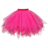 Women Skirt A-line Big Swing Multi-layered Candy Color High Elastic Waist Fluffy Gauze Dancing Performance Short Pleated Skirt