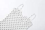 FDYOUI Woman Clothing Elegant Spaghetti Strap Polka Dot Midi Dress Ladies Sexy Lace Patchwork Sleeveless Slim Party Club Dresses