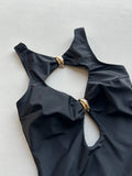 2026 New Summer Women Sexy Hollow Out One-piece Suit Swimwear Bodysuit Ring Decor Swimsuit High Waist Push Up Monokini Beachwear