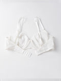 New Style Lingerie for Women with Large Busts, Ultra-Thin Sexy Striped Bra, Side Breast Reduction, Anti-Sagging, Adjustable Bra Set