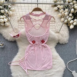 Erotic Transparent Cosplay Nurse Sexy Costumes Open Bra Mini Dress Temptation Lingerie Set Sensual Intimates Women