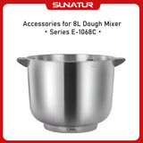 SUNATUR 8L Dough Mixer Bowl Accessory,Only applicable to E-1068C,only Accessory, no main unit included