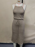 Halter Backless High Leg Cut Crochet Knitted Tunic Beach Cover Up Cover-ups Beach Dress Beach Wear Beachwear Female Women V5753