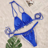 2026 Halter Luxury Rhinestones Diamond Bikini Female Swimsuit Women Swimwear Two-pieces Bikini Set Bather Bathing Suit Swim Lady