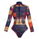 Sexy Swimwear 2026 Long Sleeved Sun Protection One Piece Swimsuit For Female's Sports Bathers Swimming Bodysuit Beach with Pants