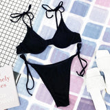 Wrinkled Strappy Underwired Bra Cup Bikini Female Swimsuit Women Swimwear Two-pieces Bikini set Bather Bathing Suit Swim K3097