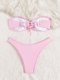 Shiny Sequin Bandeau Bikini Set 2026 Women Sexy Gold Front Circle Push Up Micro Swimsuit Bathing Suit Thong Swimwear Biquini