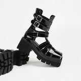 2025 Brand Fashion Women's Black Summer Gladiator Sandals Fashion Leisure Square Heels Casual Platform Shoes Big Size 43
