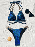 DEKA Diamond chain Bikini Set High Waist Golden Printed Women Swimwear Push Up Bikinis Swimsuit Female Biquini Bathing Suit