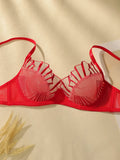 Women's sexy embroidered lace patchwork line bra with steel ring gathering push up comfortable close fitting underwear setYS2417