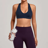 Sports Bra Gathered Neck Hanging Style Backless Tight Yoga Bra Women's Top Fitness Outdoorsports Pilates Training Gym Workout