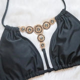 DEKA New Sexy One-shoulder Bikini Female Thong Swimsuit Women Diamond Swimwear Two-pieces Bikini Set Bather Bathing Suit Swim
