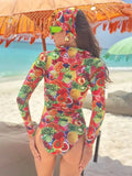 2026 New One Piece Printed Swimsuit Bikini Long Sleeved Swimsuit Bikini Set High Waist Bikinis Swimwear Beach Swimsuit Swimwear