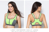 Sports Bra Women Front Zipper Double Inner Cup Push Up Patchwork Tops Female Yoga Fitness Shockproof Vest Sport Bras for Women