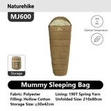 Naturehike Mummy Sleeping Bag MJ300 MJ600 Ultra Winter Warm Adults
