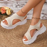 Summer Hollow Out Platform Sandals Women Fashion Open Toe Arch Support Sandal Woman Thick Bottom High Heel Sports Sandals Female