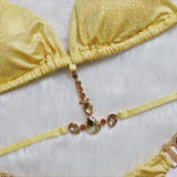 2 Colors Sexy Bikini Women Luxury Crystal Diamond Shining Fabric Swimwear Swimsuit Bikinis Set Bathing Suit Beach Bikini Female
