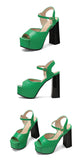 New Women Sandals Summer Shoes Sexy Peep Toe Thick High Heels Platform Black Dress Party Wedding Shoes Woman Pumps