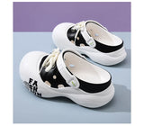 2026 New DIY Lace-up Fashion Clogs For Women Platform Slippers Thick Sole Summer Shoes Female Street Sandals Home Beach Slides