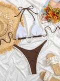 DEKA Women patchwork Swimsuit Triangle Micro Bikini Set Bandage Swimwear Thongs Bathing Suits Sexy Biquini Brazilian Beachwear