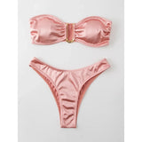 13 Color 2026 New Sexy Bandeau Bikini Women Swimwear Female Swimsuit Two-Pieces Bikini Set Padded Bather Bathing Suit Swim V4647