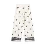 Foridol Geometric Embroidery Wide Leg Spring Summer Women Beige Long Pants Zip Fashion Trousers Pantalones De Mujer Autumn Pants