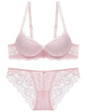 Hollow Lace Floral Sexy lingerie set Bow Padded Push Up women's bra Suitable for Small Busts sexy bras and panties
