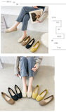 Women Leisure Flats Summer Autumn Flat Shoes Breathable Knitted Square Toe Slip-on Female Daily Walking Driving Loafers