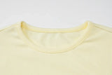 Woman Clothing Letter Print Short T-shirts Y2K Streetwear 2026 Summer O-neck Slim Fit Crop Tops Vacation Beach Tees Light Yellow