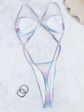 Gradient Extreme Mini Micro Thong Female Swimwear One Piece Swimsuit Women Backless Monokini High Cut Out Bathing Suit Swim Lady