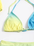 3 Pieces Ombre Triangle Bikini 2026 Women Swimsuit & Belted Kimono Swimwear Female Bather Bathing Swimming Suit Summer Beachwear