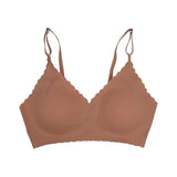 Seamless Ice Silk Ultra-Thin Breathable Bra Comfortable Breathable Underwear Women's Suspender Wavy Sexy Push-up Vest
