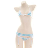 Sexy Lolita Kawaii Mini Bra Panties Set Triangle Micro Bikini Set Women Japanese Anime Bathing Suit Highcut Swimwear