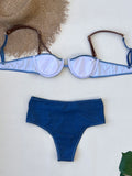 2026 Trendy Ladies Corset Bikini Set Hot Hot Lingerie Denim Sexy Casual Woman Swimsuit For Mature Females Beach Holiday Swimwear