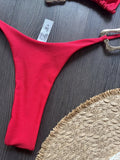 New Sexy Bikini Solid Color Lace-up Split Two-piece Swimsuit for Women