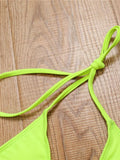 Halter Neon Green Brazilian Thong Bikini 2026 Female Swimsuit Women Swimwear Two Pieces Bikini Set High Cut Bathing Suit Swim