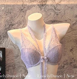 Elegant French Purple Halter Neck Bra Set Delicate Lace Bralette for Small Bust Layered Straps Lingerie UK Sizes MOYISU Sexy Bra
