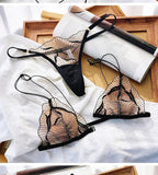 Sexy French Front Hook Bra Set Ultra Thin Sheer Pure Sensual Breathable Lace Lingerie for Women Summer New Fashion S-XL MOYISU